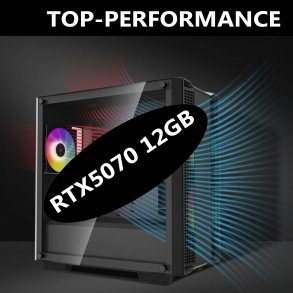 TOP-PERFORMANCE-PRO,RYZEN-9600X,16G-DDR5-RAM,RTX5070-12GB,1TB-SSD,DEEPCOOL