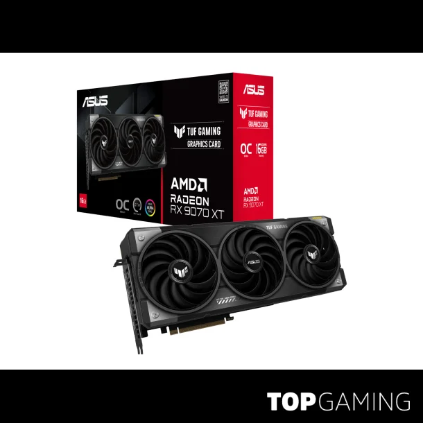 Grafikkort, ASUS Radeon RX 9070 XT TUF OC - 16GB GDDR6 RAM